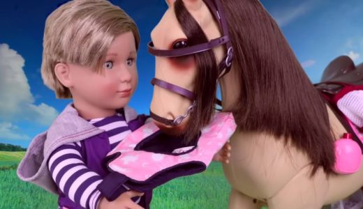 ラファエルボーイ人形のおもちゃのレビューと遊びで我々の世代の馬のトレーラーセット！